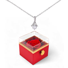 Alluring Beauty Necklace with Luxurious gift box and preserved red rose
