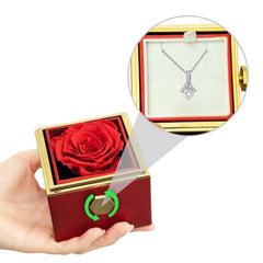 Alluring Beauty Necklace with Luxurious gift box and preserved red rose